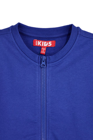 Modra majica z zadrgo in okrasnim potiskom Pitt kids PT-G-F-9017