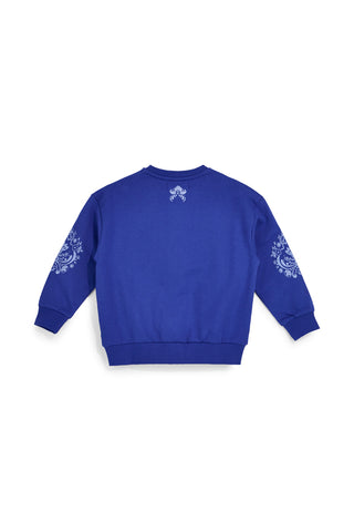 Modra majica z zadrgo in okrasnim potiskom Pitt kids PT-G-F-9017