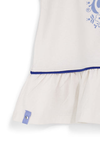 Bela bombažna majica z nagubanimi trakovi Pitt kids Pt-g-t-9015