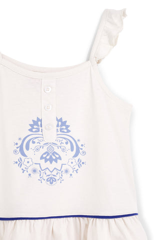 Bela bombažna majica z nagubanimi trakovi Pitt kids Pt-g-t-9015