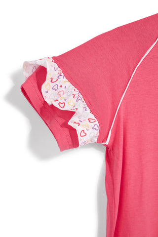 Roza majica z volančastimi rokavi Pitt kids PT-G-T-9046