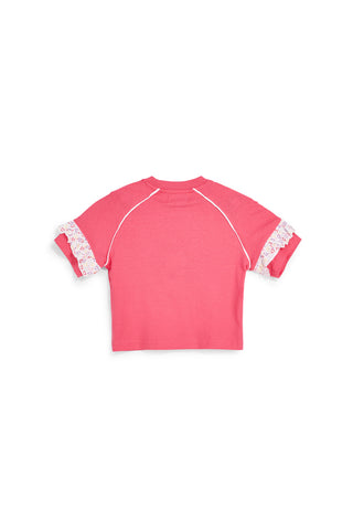 Roza majica z volančastimi rokavi Pitt kids PT-G-T-9046