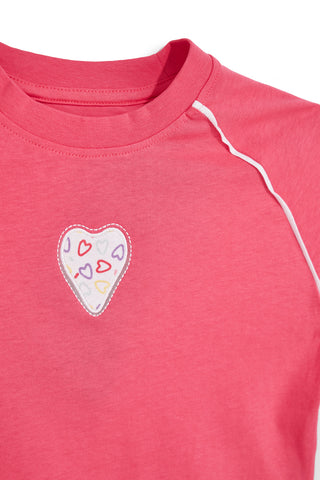 Roza majica z volančastimi rokavi Pitt kids PT-G-T-9046