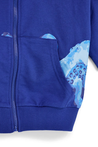 Modra majica s kapuco in zadrgo Pitt kids PT-B-F-9032