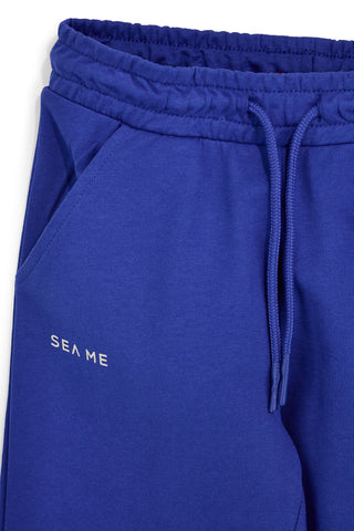 Modre bombažne hlače z vrvico Pitt kids Pt-b-p-9030