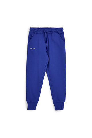 Modre bombažne hlače z vrvico Pitt kids Pt-b-p-9030