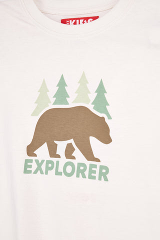 Completo bianco e verde con stampa Explorer Pitt kids PT-B-SE-9009