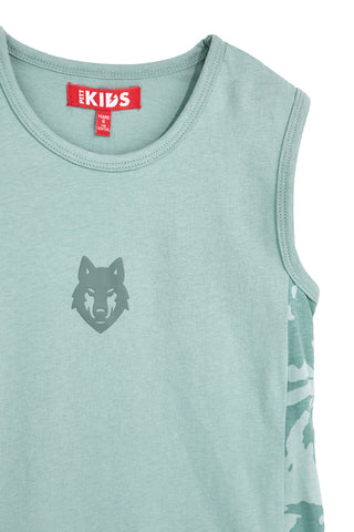 Zelena majica s potiskom volka Pitt kids PT-B-T-9007