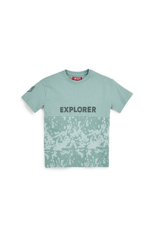 Zelena majica s potiskom Explorer Pitt kids PT-B-T-9010
