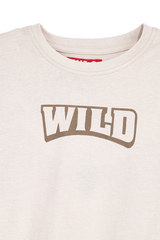 Bež majica s potiskom Wild Pitt kids PT-B-T-9021