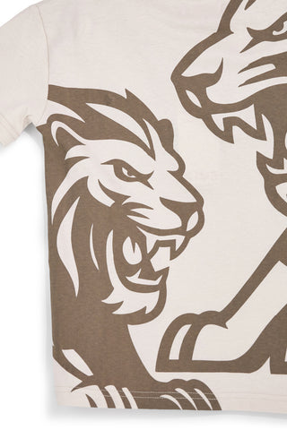 Bež majica s potiskom Wild Pitt kids PT-B-T-9021