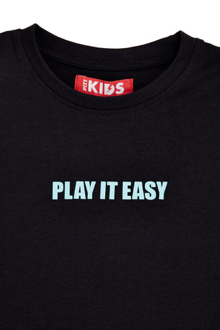 Črno-rdeča obleka z majico in kratkimi hlačami Pitt kids PT-B-T-9048