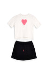 Črno-bela bombažna majica in krilo Pitt kids Pt-b-9051