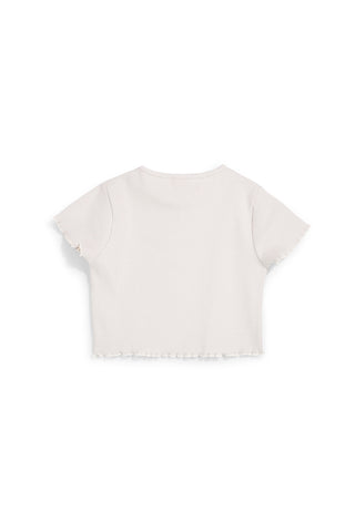 Bela majica iz rebrastega materiala Pitt kids PT-G-T-9057