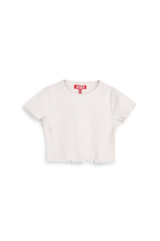 Bela majica iz rebrastega materiala Pitt kids PT-G-T-9057