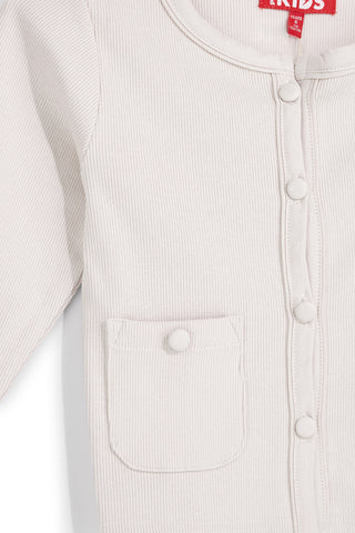 Bež bombažna jopica z gumbi Pitt kids Pt-g-f-9055