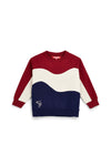 Felpa color block rossa con interno felpato Pitt kids PTBF2610
