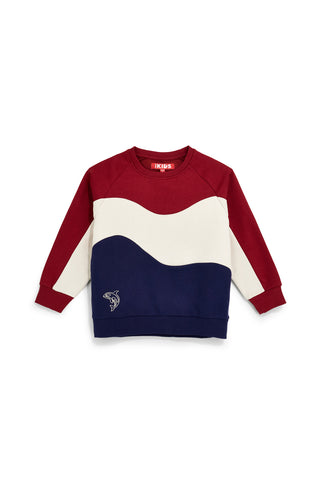 Felpa color block rossa con interno felpato Pitt kids PTBF2610