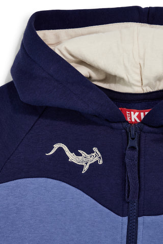 Felpa blu con cappuccio e interno felpato Pitt kids PTBF2612