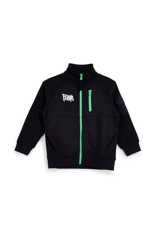 Felpa nera con zip interno felpato Pitt kids PTBF2618