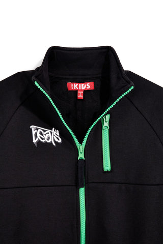 Felpa nera con zip interno felpato Pitt kids PTBF2618