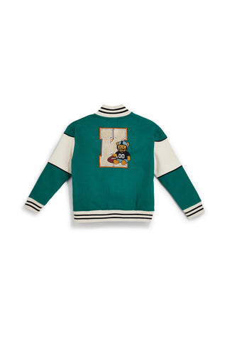 Felpa verde con zip e interno felpato Pitt kids PTBF2622
