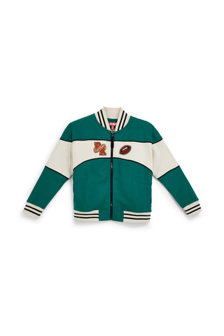 Felpa verde con zip e interno felpato Pitt kids PTBF2622