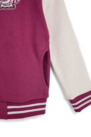 Felpa college fucsia con bottoni e interno felpato Pitt kids PTGF2627