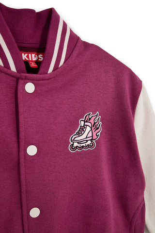 Felpa college fucsia con bottoni e interno felpato Pitt kids PTGF2627