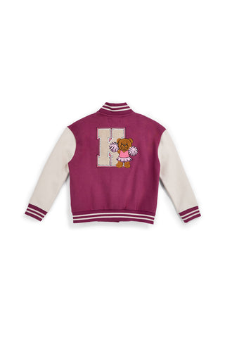 Felpa college fucsia con bottoni e interno felpato Pitt kids PTGF2627