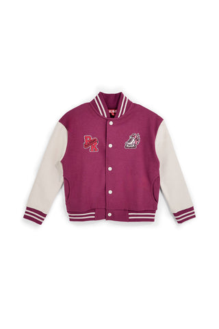 Felpa college fucsia con bottoni e interno felpato Pitt kids PTGF2627