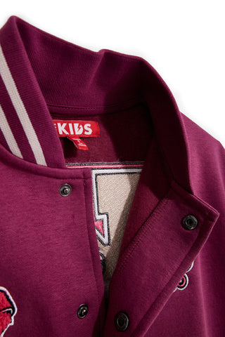 Felpa college fucsia con bottoni e interno felpato Pitt kids PTGF2627