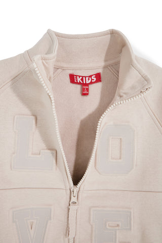Felpa beige con zip interno felpato Pitt kids PTGF2629