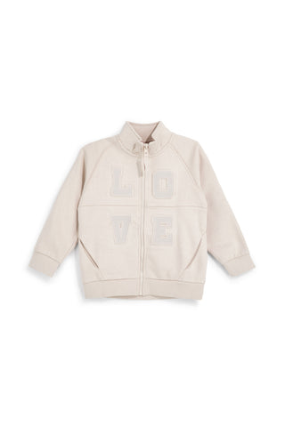 Felpa beige con zip interno felpato Pitt kids PTGF2629
