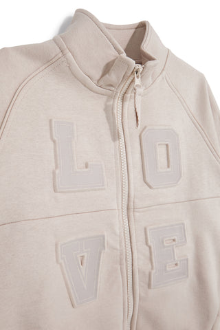 Felpa beige con zip interno felpato Pitt kids PTGF2629