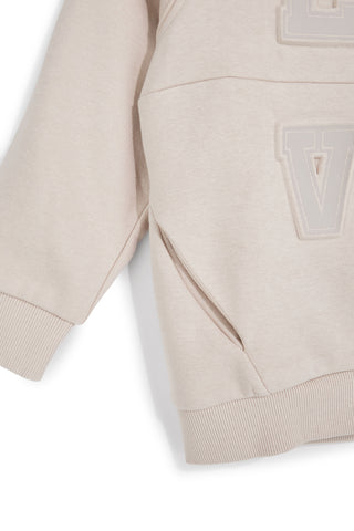 Felpa beige con zip interno felpato Pitt kids PTGF2629
