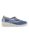 Denim mokasini z odprtinami in trakom The First Active 5
