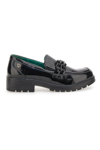 Črni mokasini Comfort s sistemom za prilagajanje stopalu Eco Bio J528676