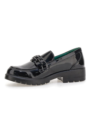 Črni mokasini Comfort s sistemom za prilagajanje stopalu Eco Bio J528676