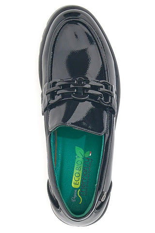 Črni mokasini Comfort s sistemom za prilagajanje stopalu Eco Bio J528676