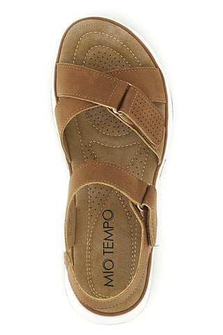 Rjavi sandali s prekrižanimi trakovi Mio tempo T18711