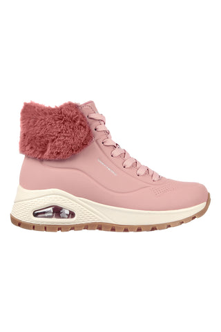 Roza športni škorenj z dlako na gležnju SKECHERS Uno Rugged - Fall Air