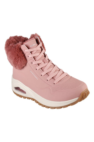 Roza športni škorenj z dlako na gležnju SKECHERS Uno Rugged - Fall Air