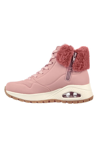 Roza športni škorenj z dlako na gležnju SKECHERS Uno Rugged - Fall Air