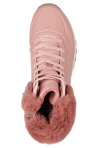 Roza športni škorenj z dlako na gležnju SKECHERS Uno Rugged - Fall Air