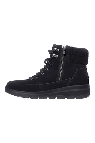 Črni oblazinjeni škornji SKECHERS GLACIAL ULTRA WOODLANDS