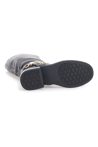 Črni škornji z zlato sponko Le Havre Paris KSLTZ3036