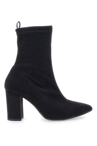 Črni čevlji s peto 8 cm, suede efekt Pittarello Class 636