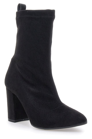 Črni čevlji s peto 8 cm, suede efekt Pittarello Class 636