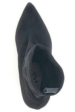 Črni čevlji s peto 8 cm, suede efekt Pittarello Class 636